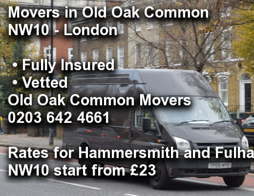 Movers in Old Oak Common NW10, Hammersmith and Fulham